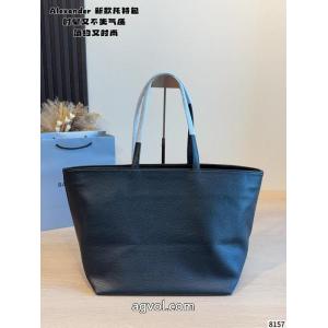 Alexander Wang PunchトートバッグLサイズ、黒プリーツ牛革