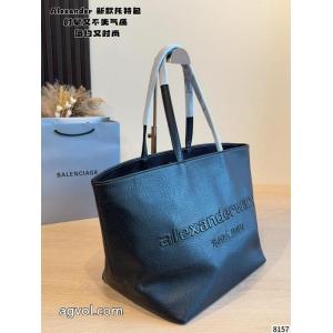 Alexander Wang PunchトートバッグLサイズ、黒プリーツ牛革