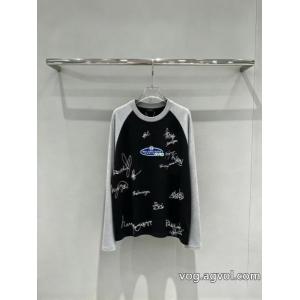 BALENCIAGAチューリッヒ家BLCGサインウォール落書き長袖Tシャツ